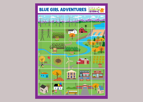 Blue Girl Adventures Vinyl Mat